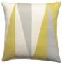 Judy Ross Textiles Hand-Embroidered Chain Stitch Blade Throw Pillow cream/yellow/ice